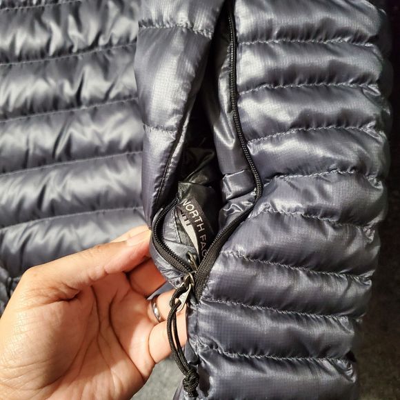 The North Face 550 Goose Down Jacket Puffer Quilted Full Zip Mens Large Grey - Picture 11 of 15